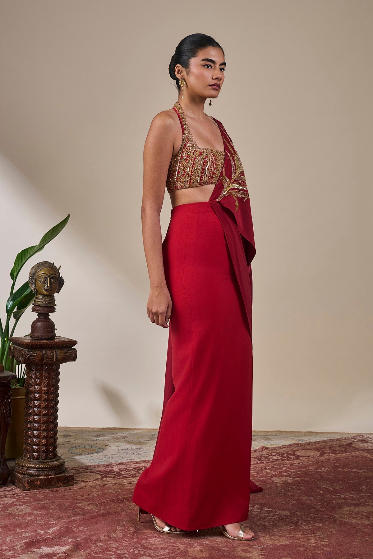 Rang Laal Drape Skirt Set