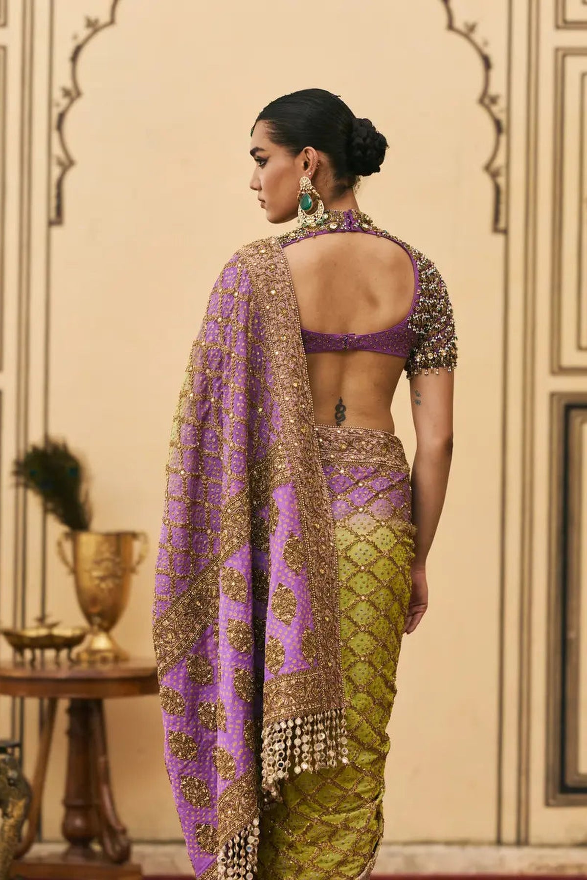 Ranga Ombre Georgette Saree Set