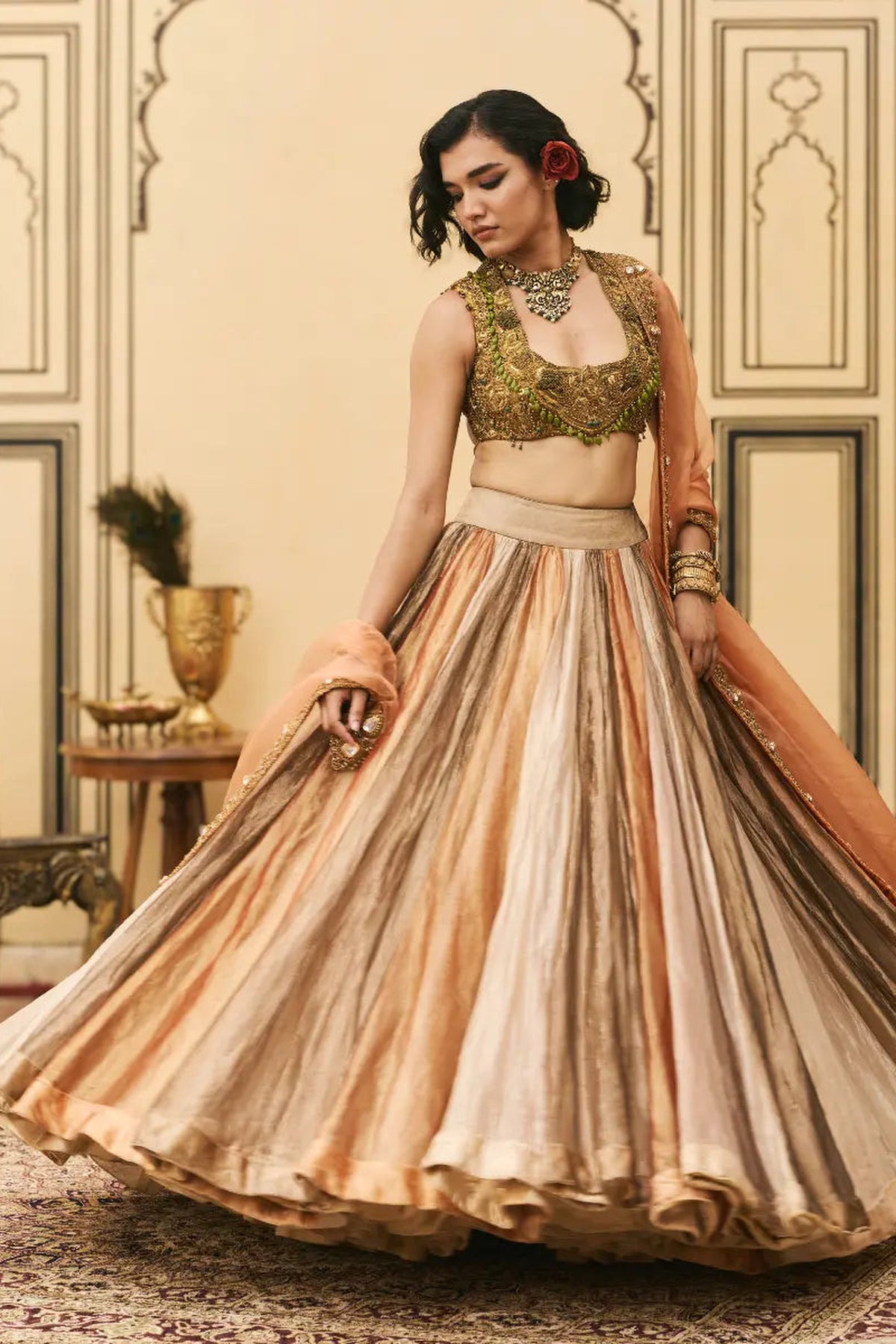 Rangbahar Tissue Brocade Lehenga Set