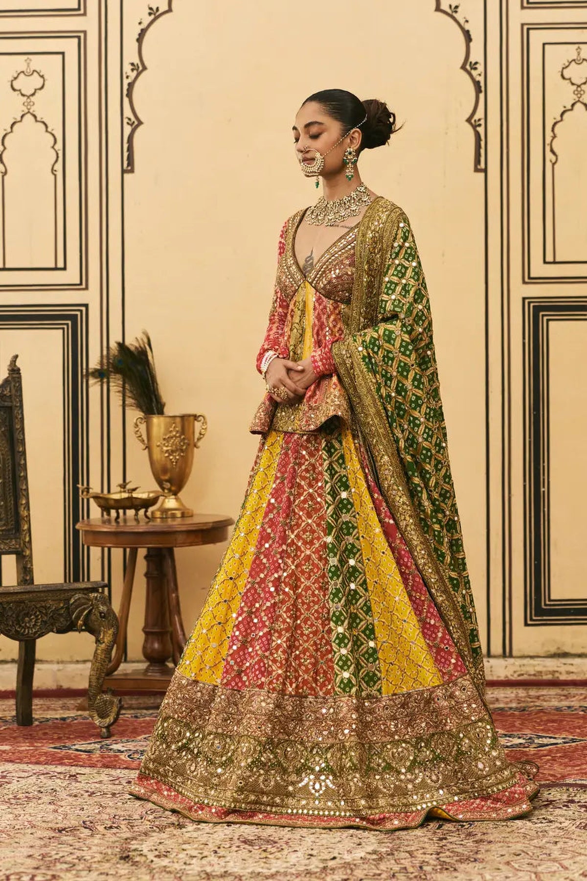 Rangeen Bandhani Lehenga Set