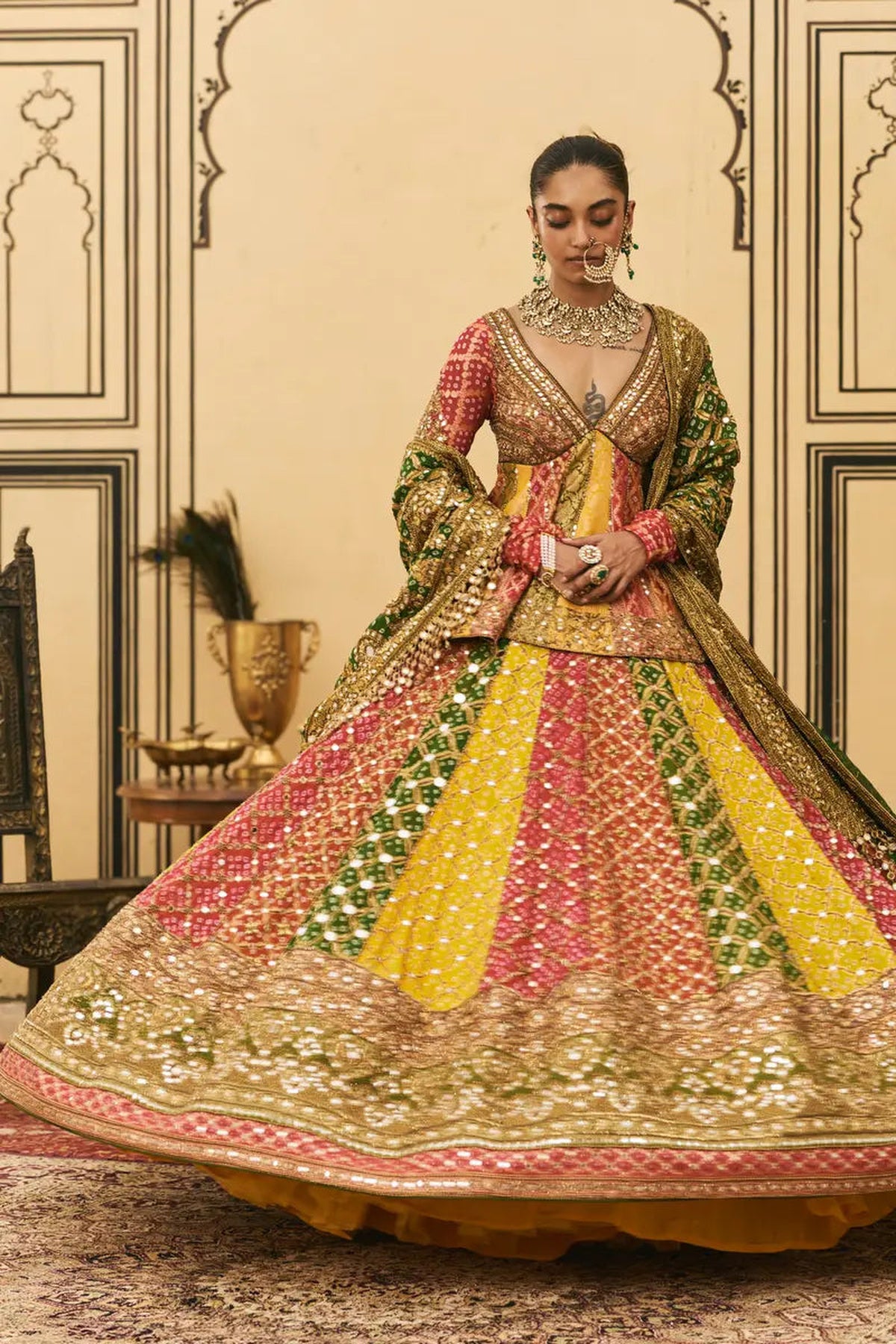 Rangeen Bandhani Lehenga Set