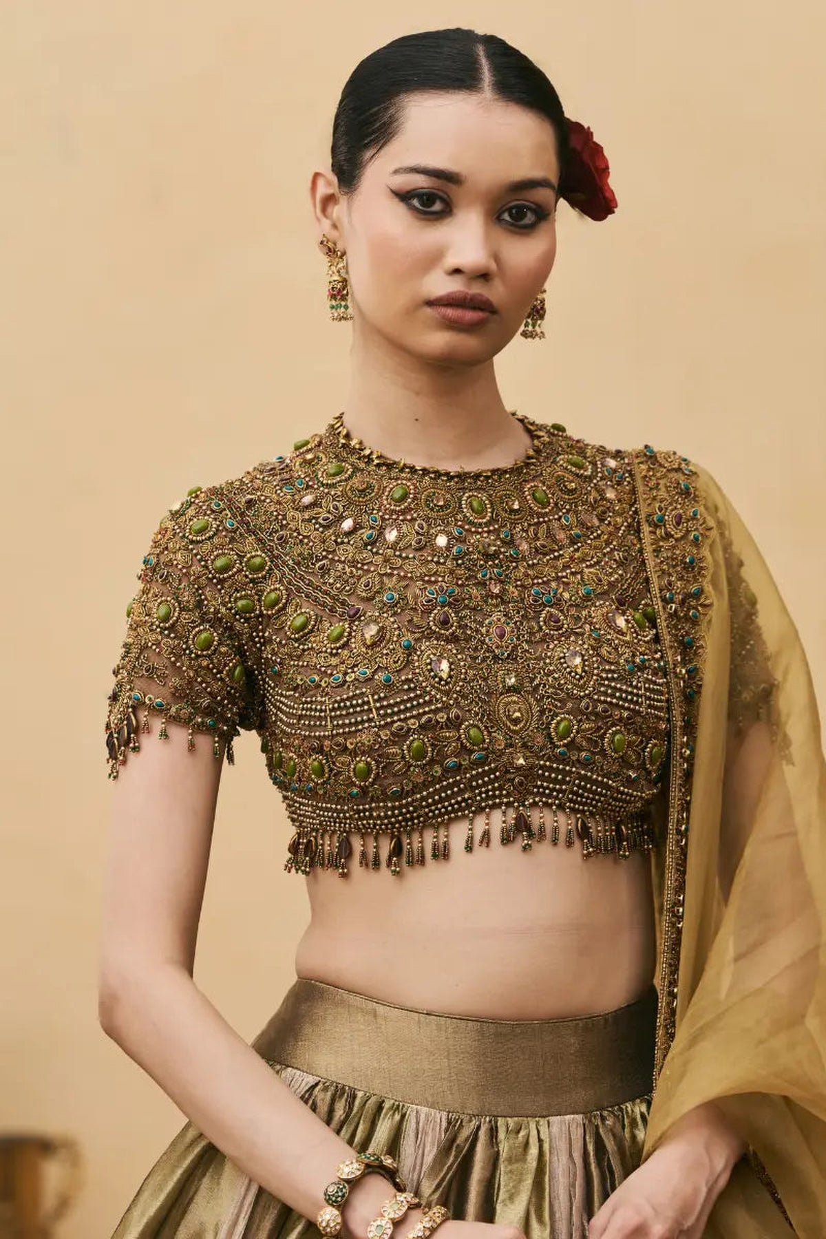 Rangoli Tissue Brocade Lehenga