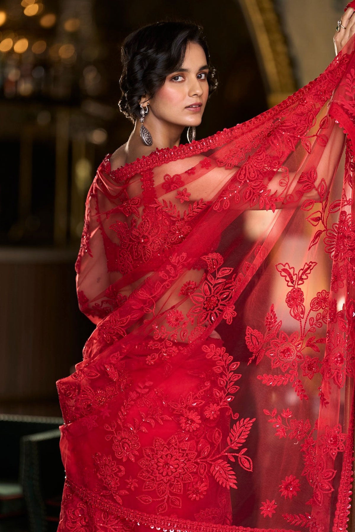 Red Dori Saree