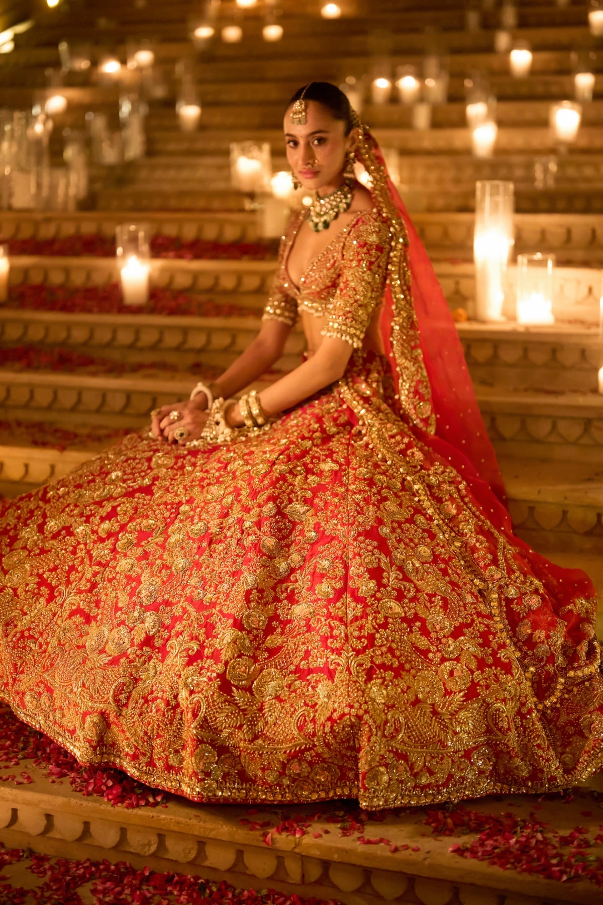 Red Zardosi Lehenga Set