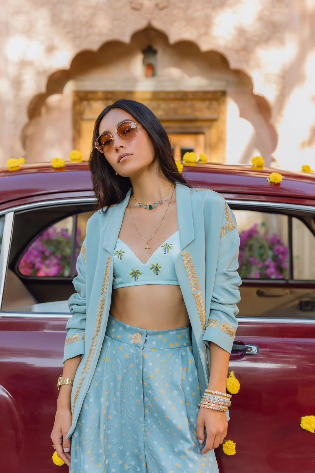 PALM TREES AND SKY BANDHINI SET