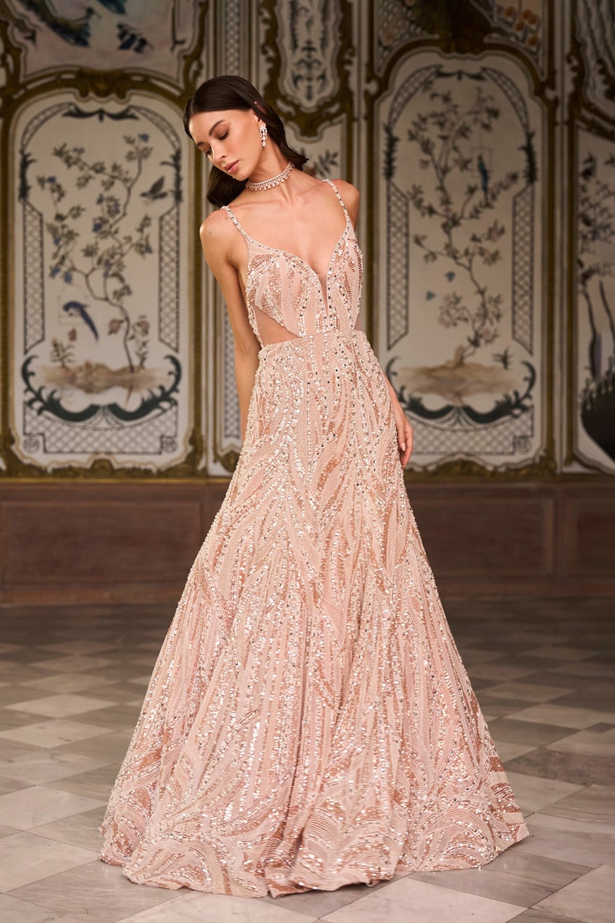 Rose Gold Pearl Gown