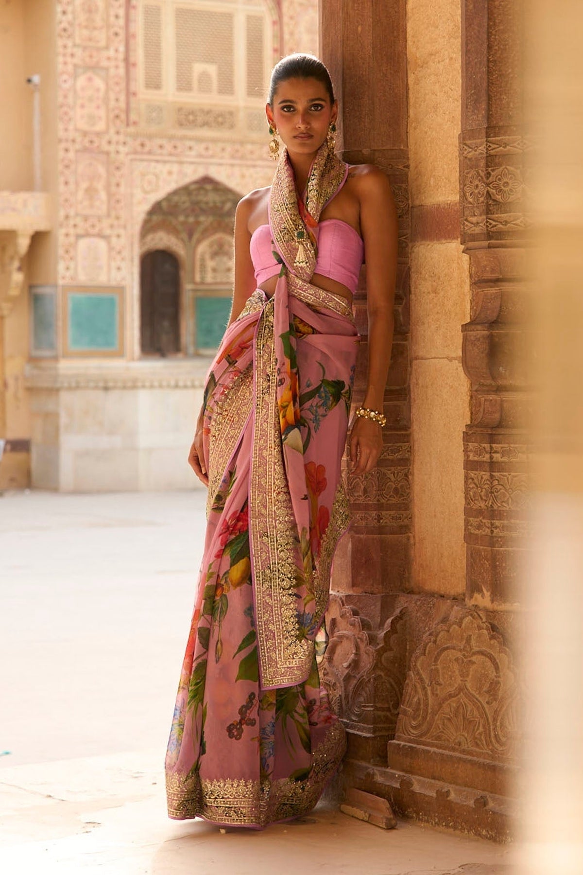 Ruh Printed Saree Set