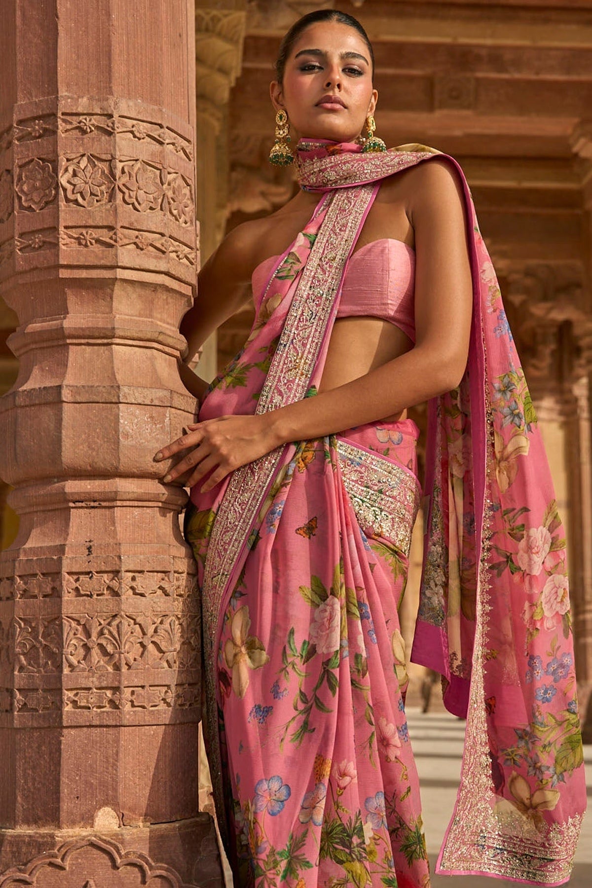 Ruh Printed Saree Set