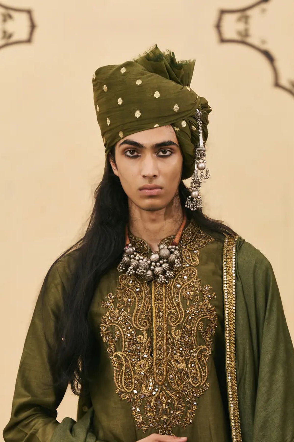 Sabz Chanderi Kurta Set