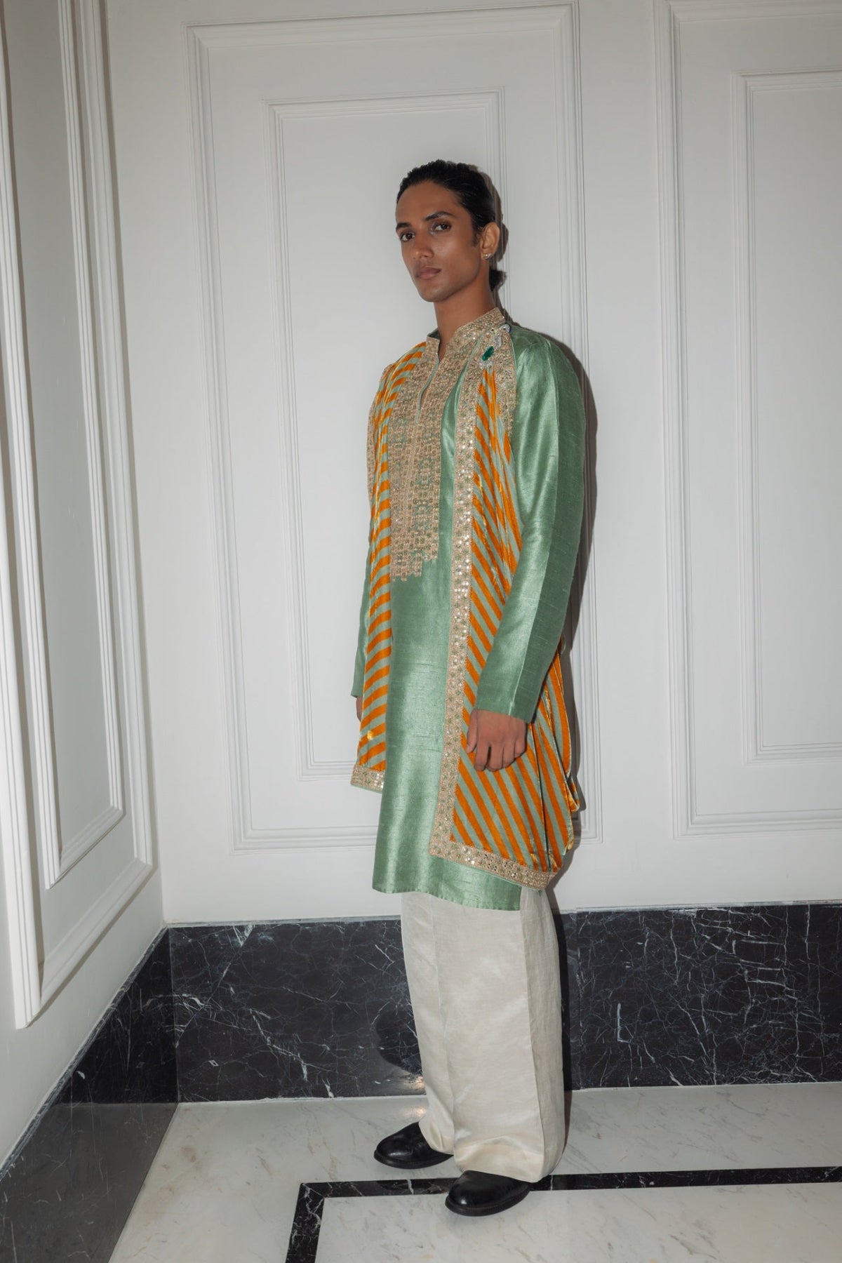 Sage Green Kurta Dushala Set