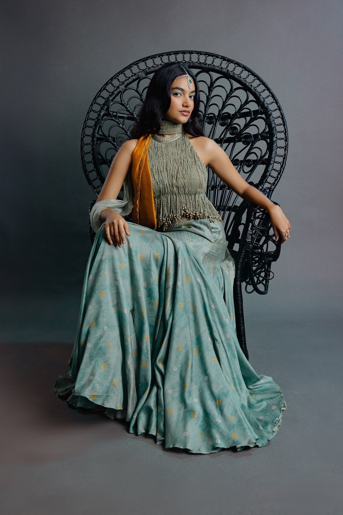 Sage Green Skirt Set