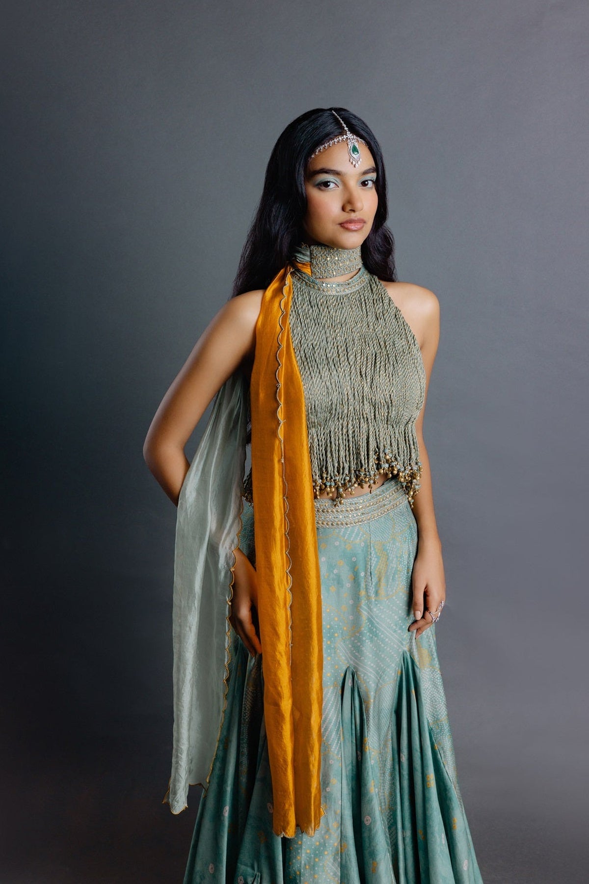 Sage Green Skirt Set