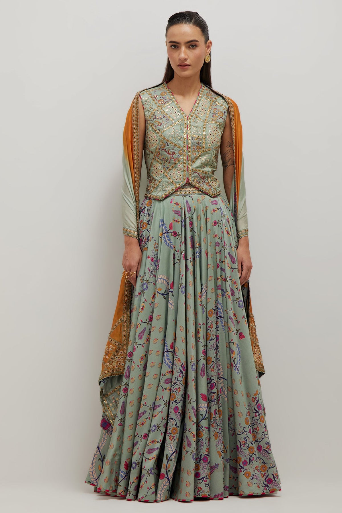 Moh waistcoat Lehenga Set