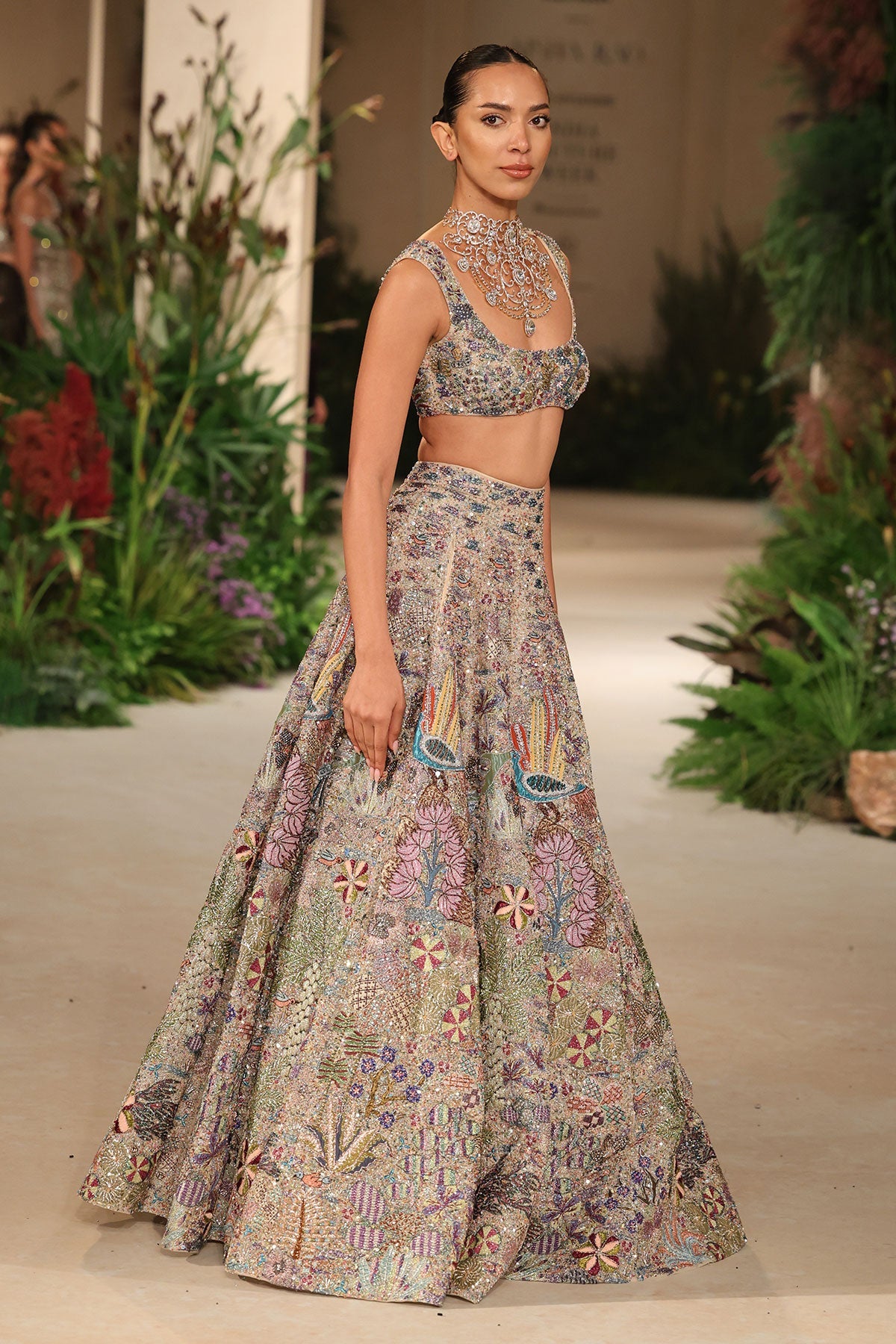 Dreamlight - Sandstone Tulle Lehenga - Ready To Ship
