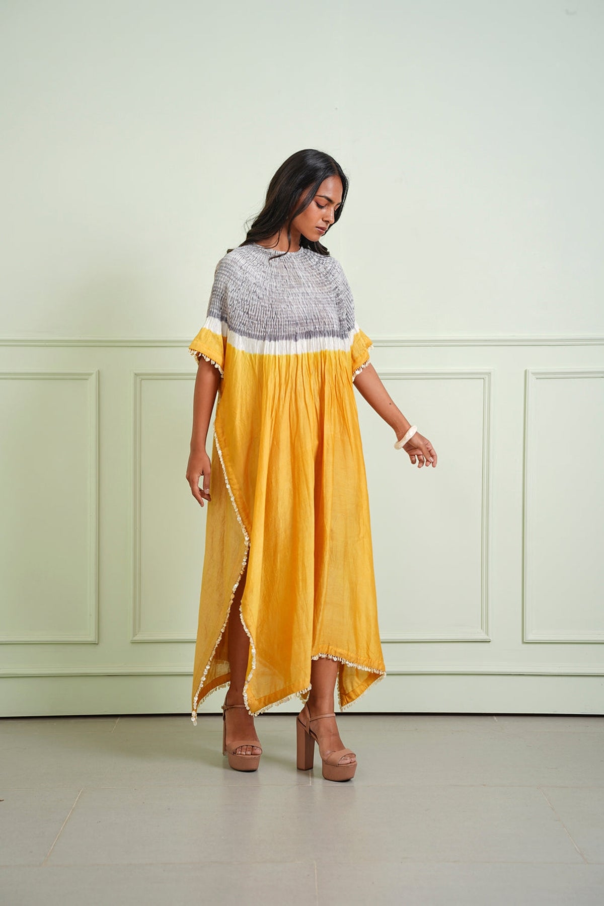 Shibori Tissue Kaftan