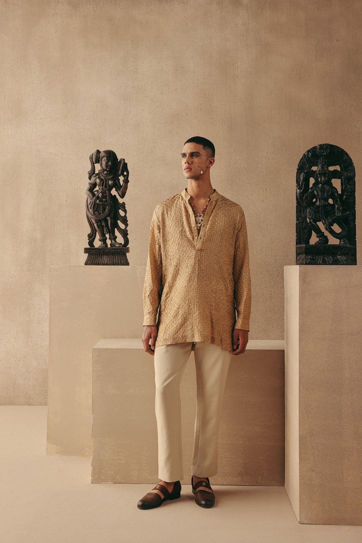 Silk Rai Bandhani Short Kurta