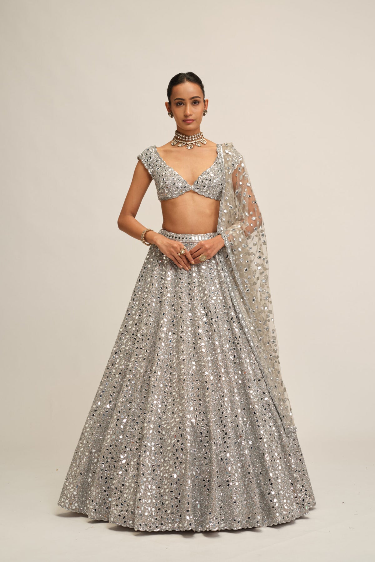 Silver Lehenga Set
