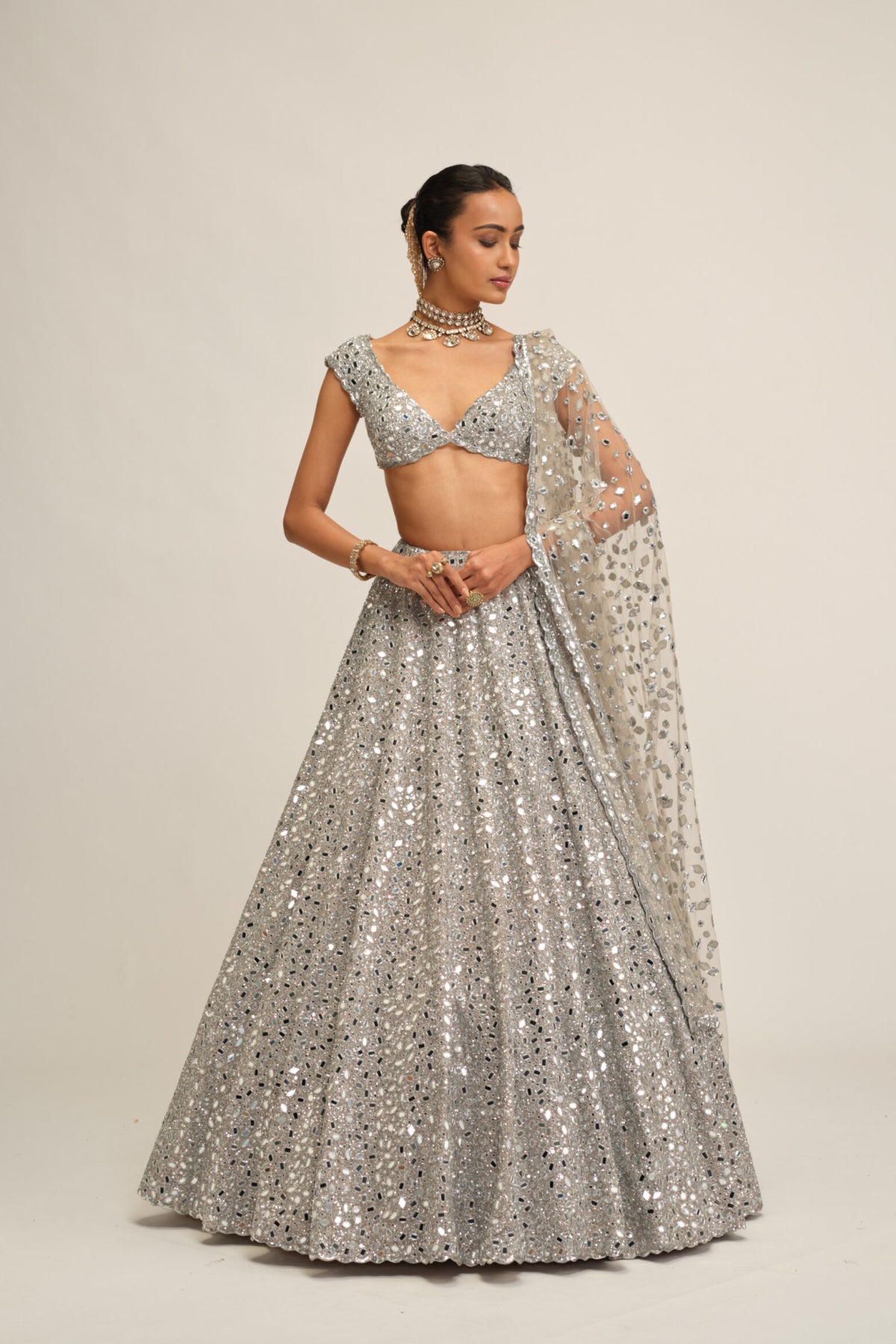Silver Lehenga Set