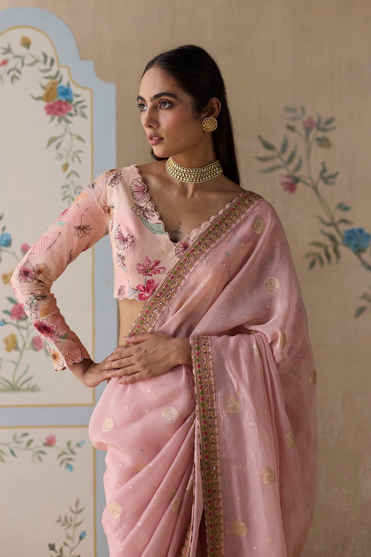 Soft Pink Organza Saree