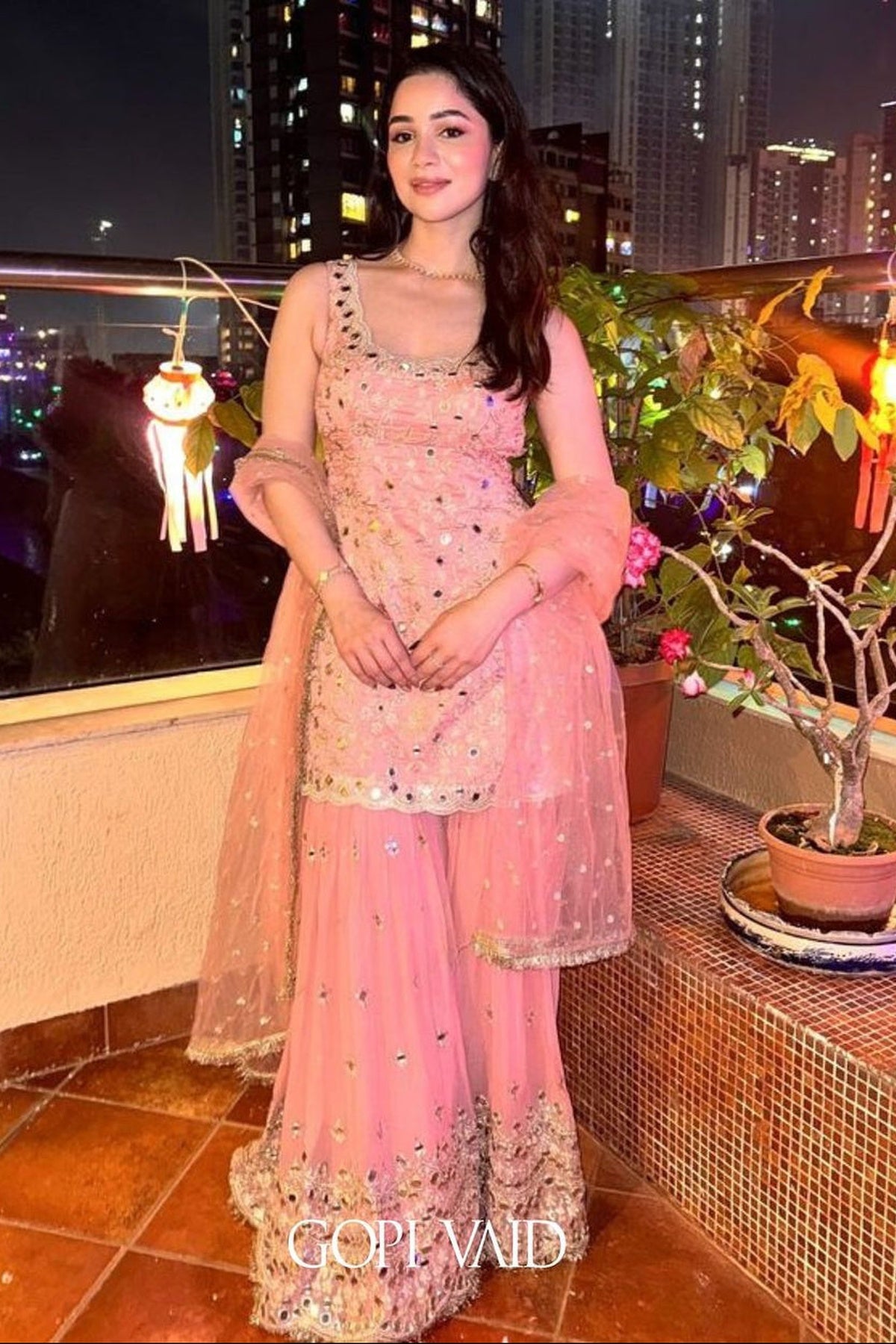 Sara Tendulkar in Soneera Sharara Set