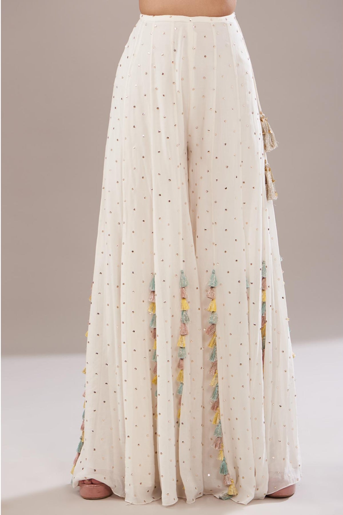 Off White Embroidered Choli With Sharara
