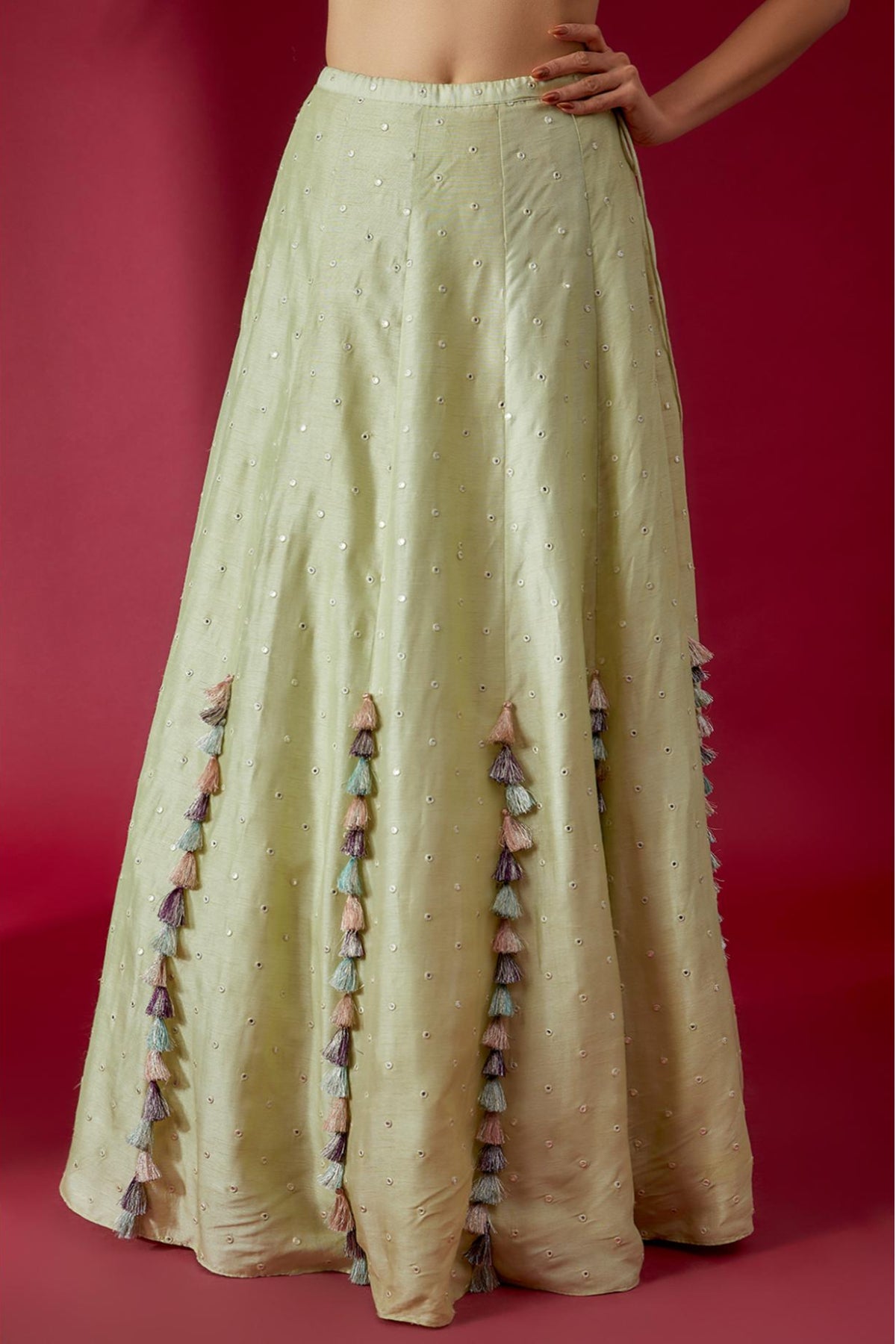 Mint Embroidered Choli & Lehenga