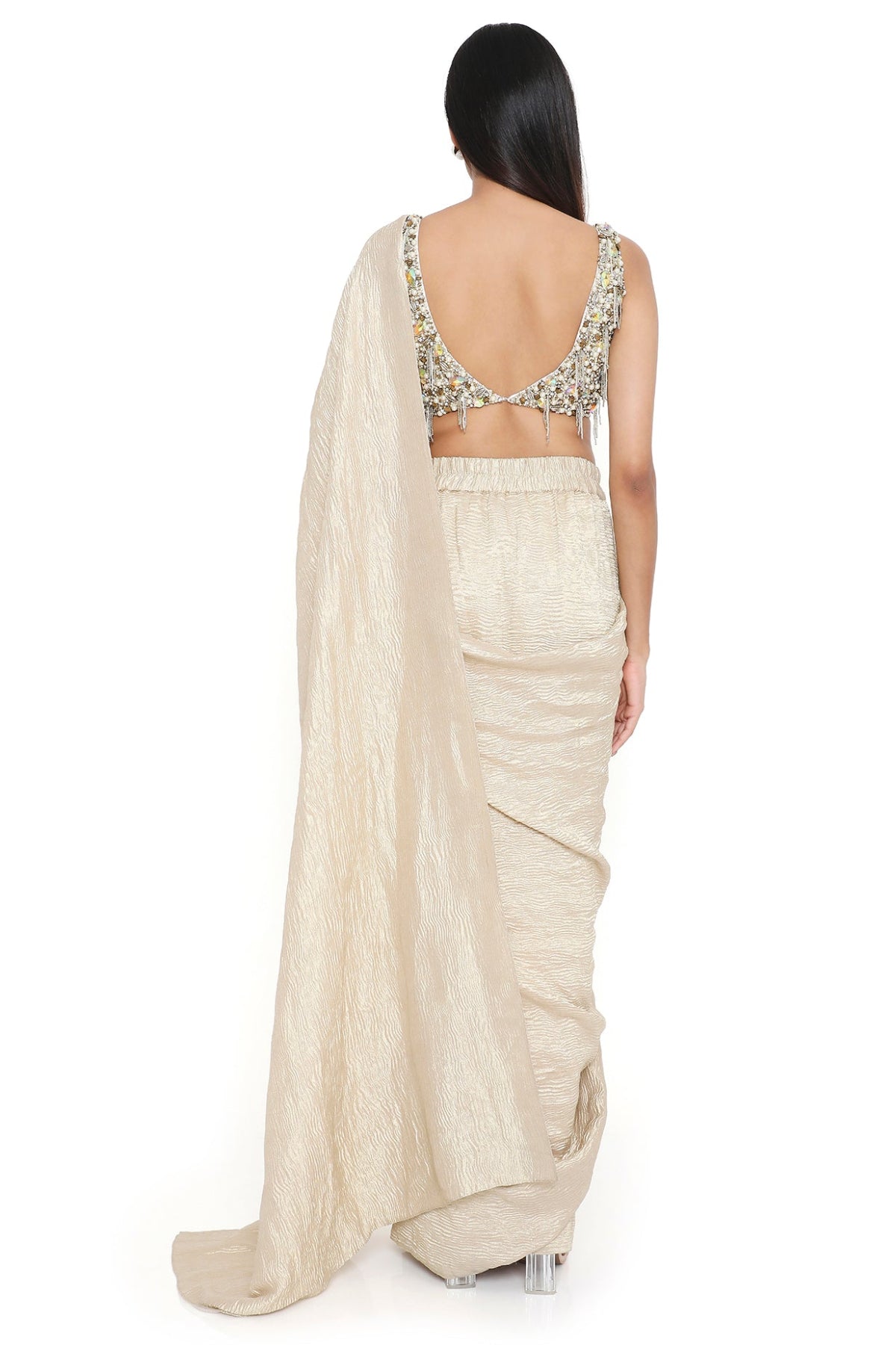 Starla Off White Embroidered Choli With Saree