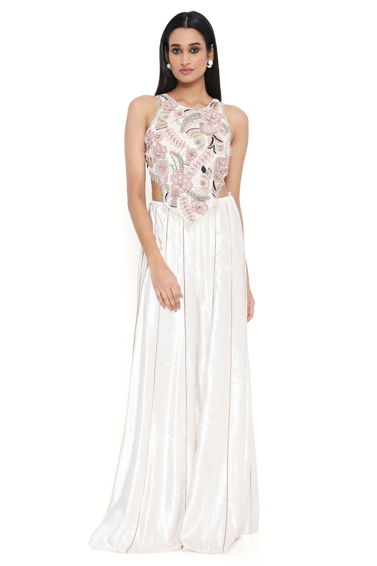 Bria Off White Embroidered Choli And Sharara