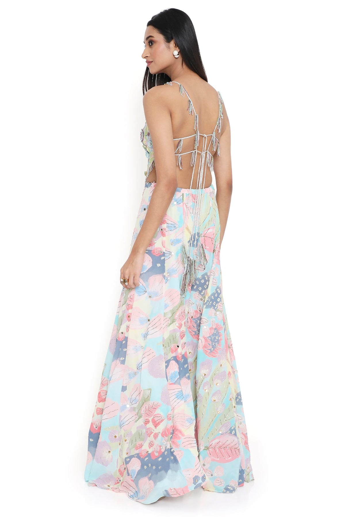 Dalia Rose Pink Embroidered Choli With Printed Embroidered Sharara
