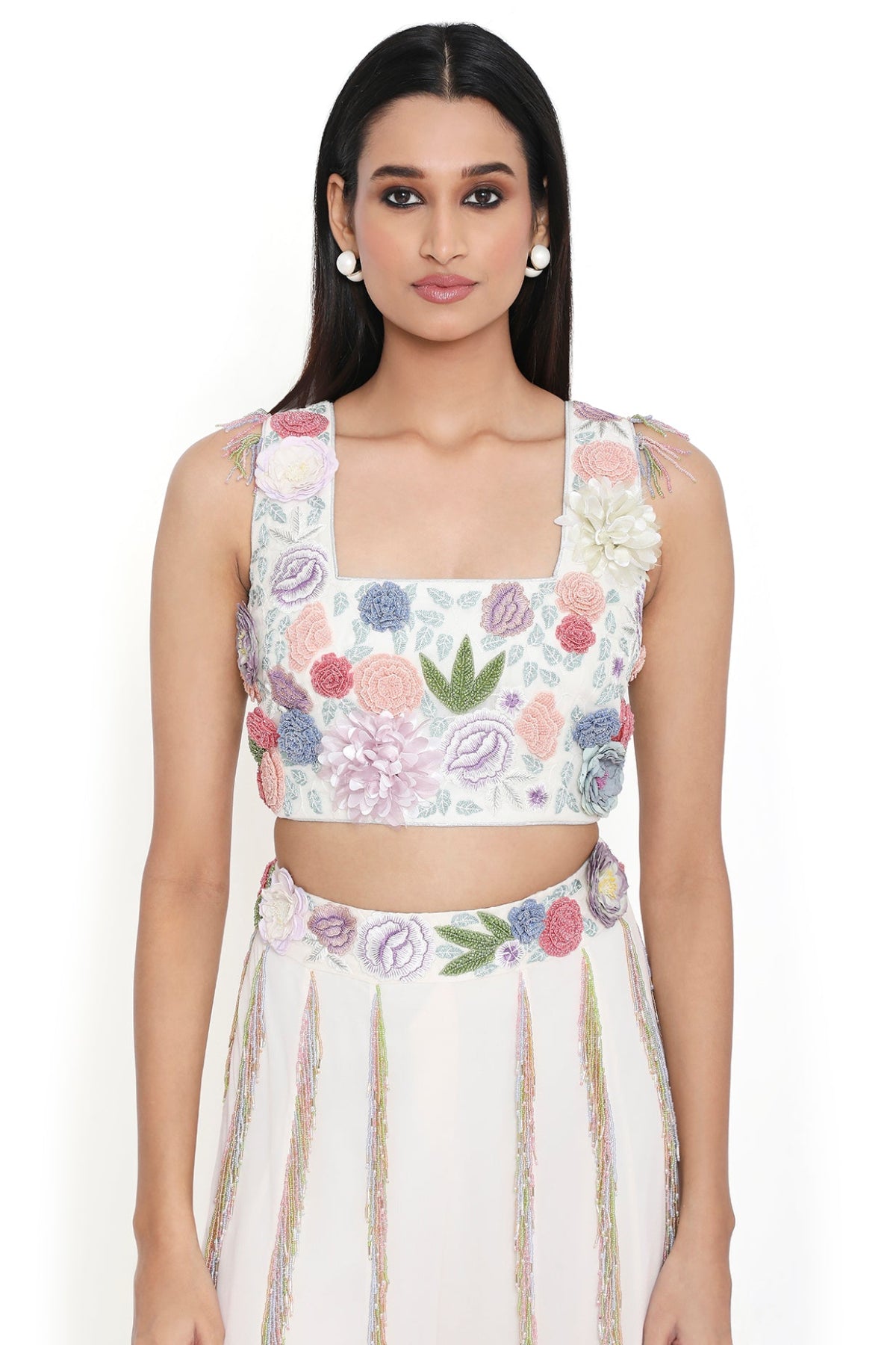 Lila Off White Embroidered Choli With Sharara And Dupatta