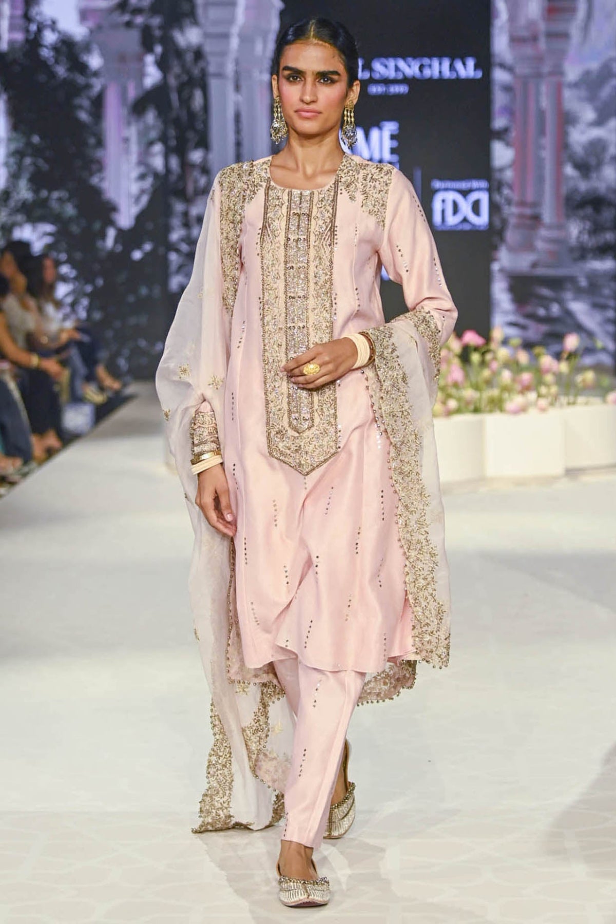 Ruksaan Blush Pink Embroidered Kurta And Pant With Embroidered Dupatta
