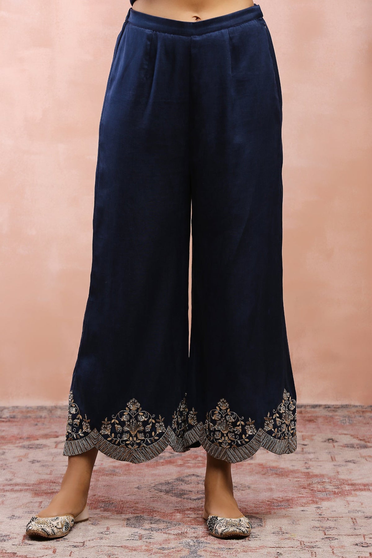 NAVY BAGH EMBROIDERED KURTA WITH PANT AND DUPATTA