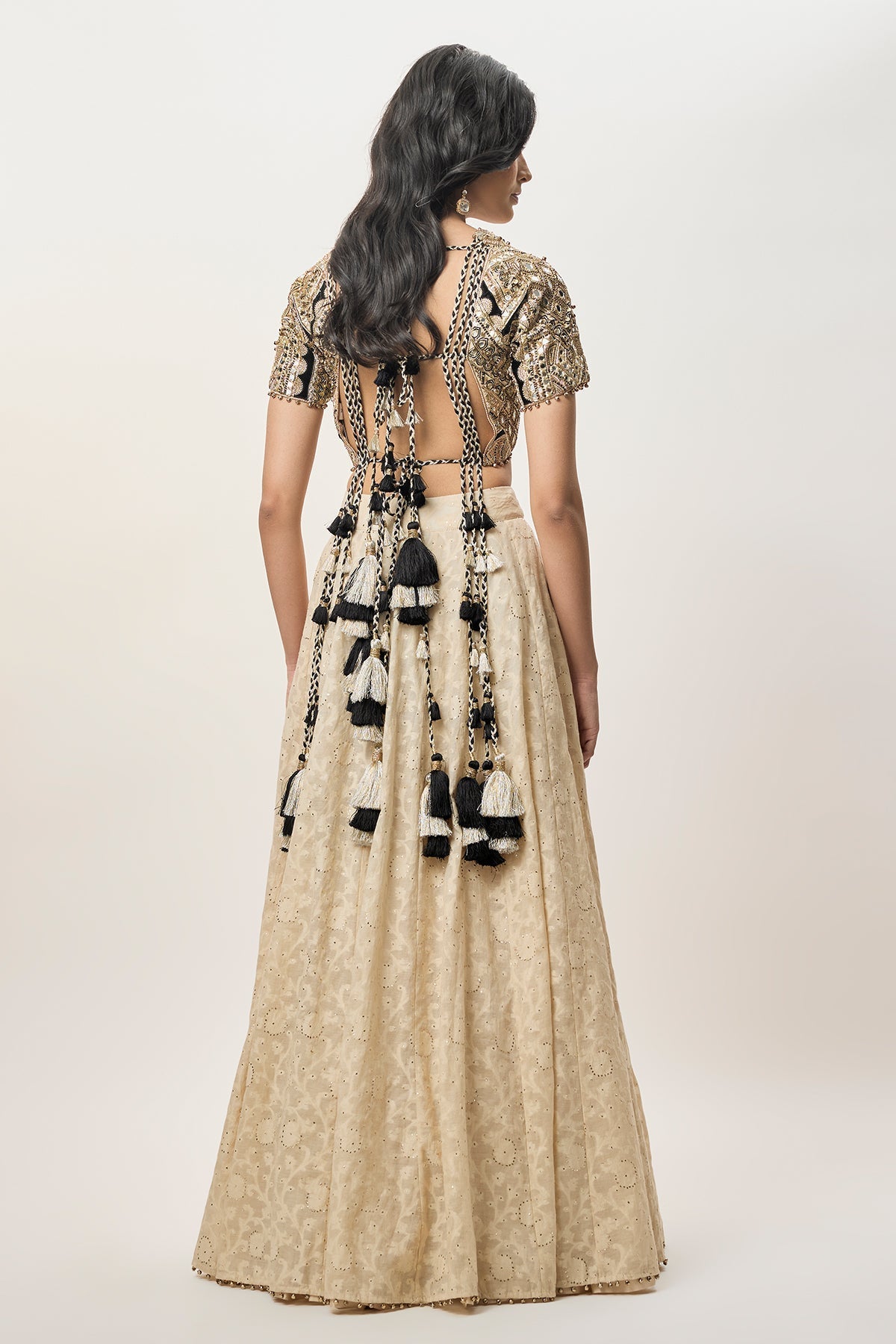 Mahtab Stone Georgette Embroidered Choli With Lehenga And Mukaish Mul Dupatta