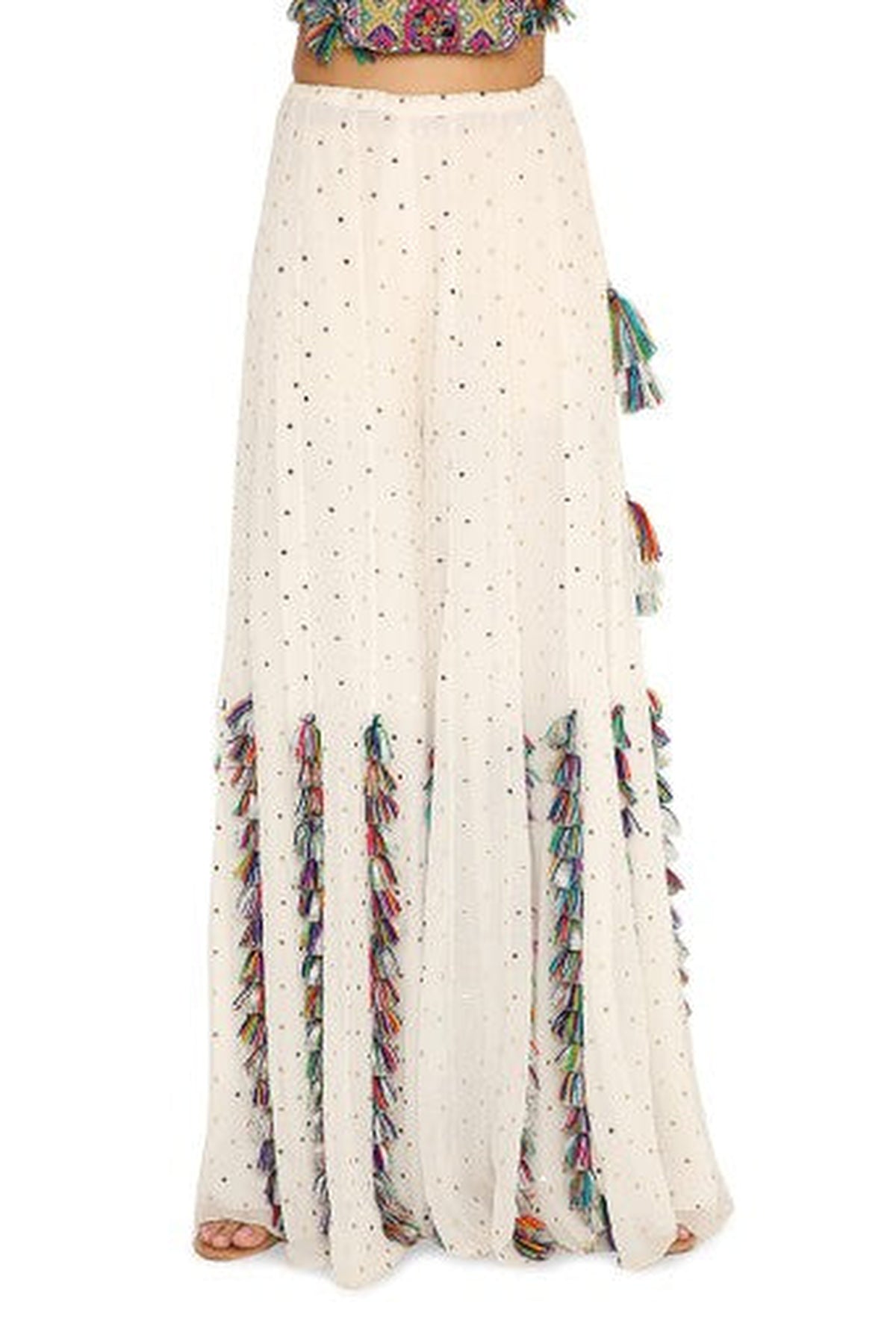 Karida Off White Georgette Embroidered Choli With Georgette Sharara