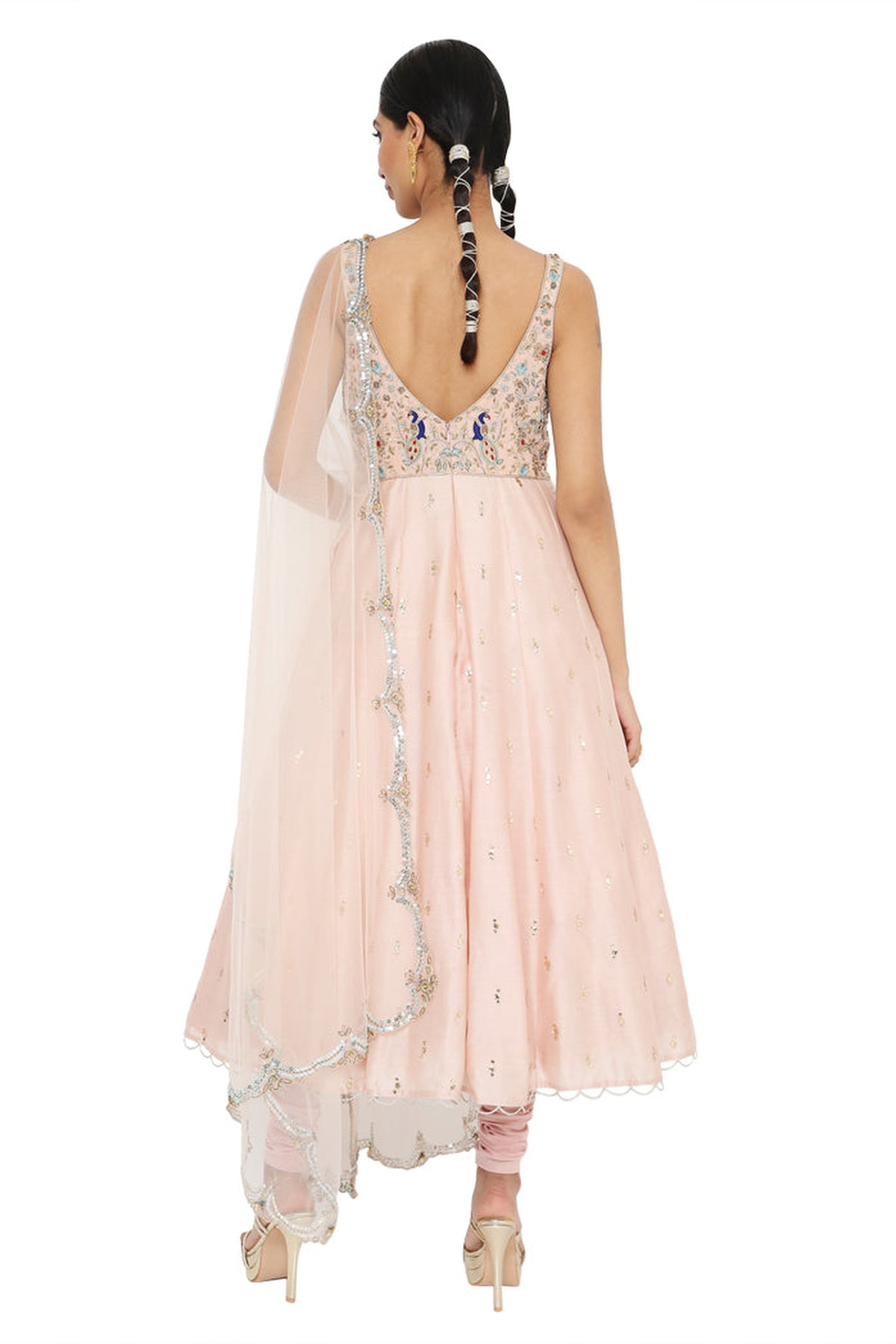 HOOR ROSE PINK EMBROIDERED ANARKALI