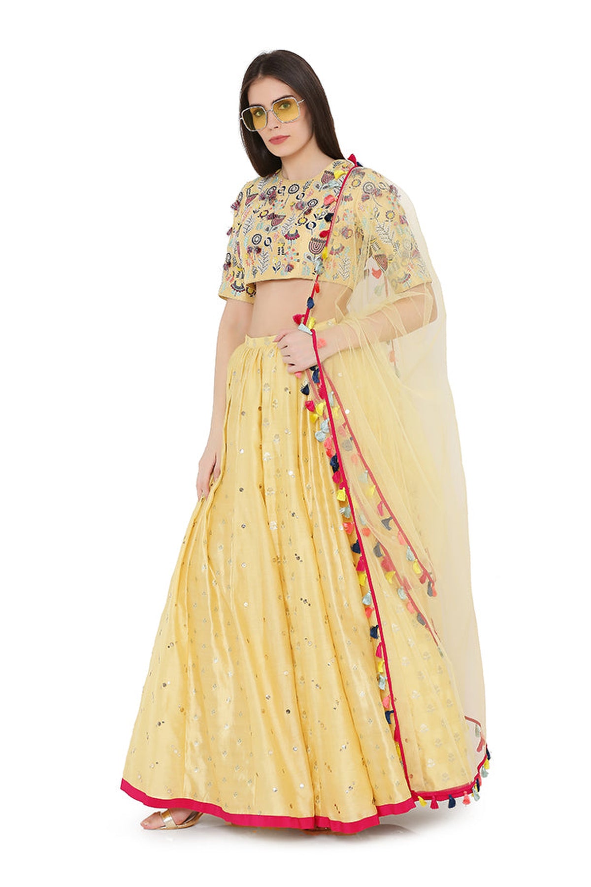 PALE YELLOW LEHENGA SET PS-LH0021-C