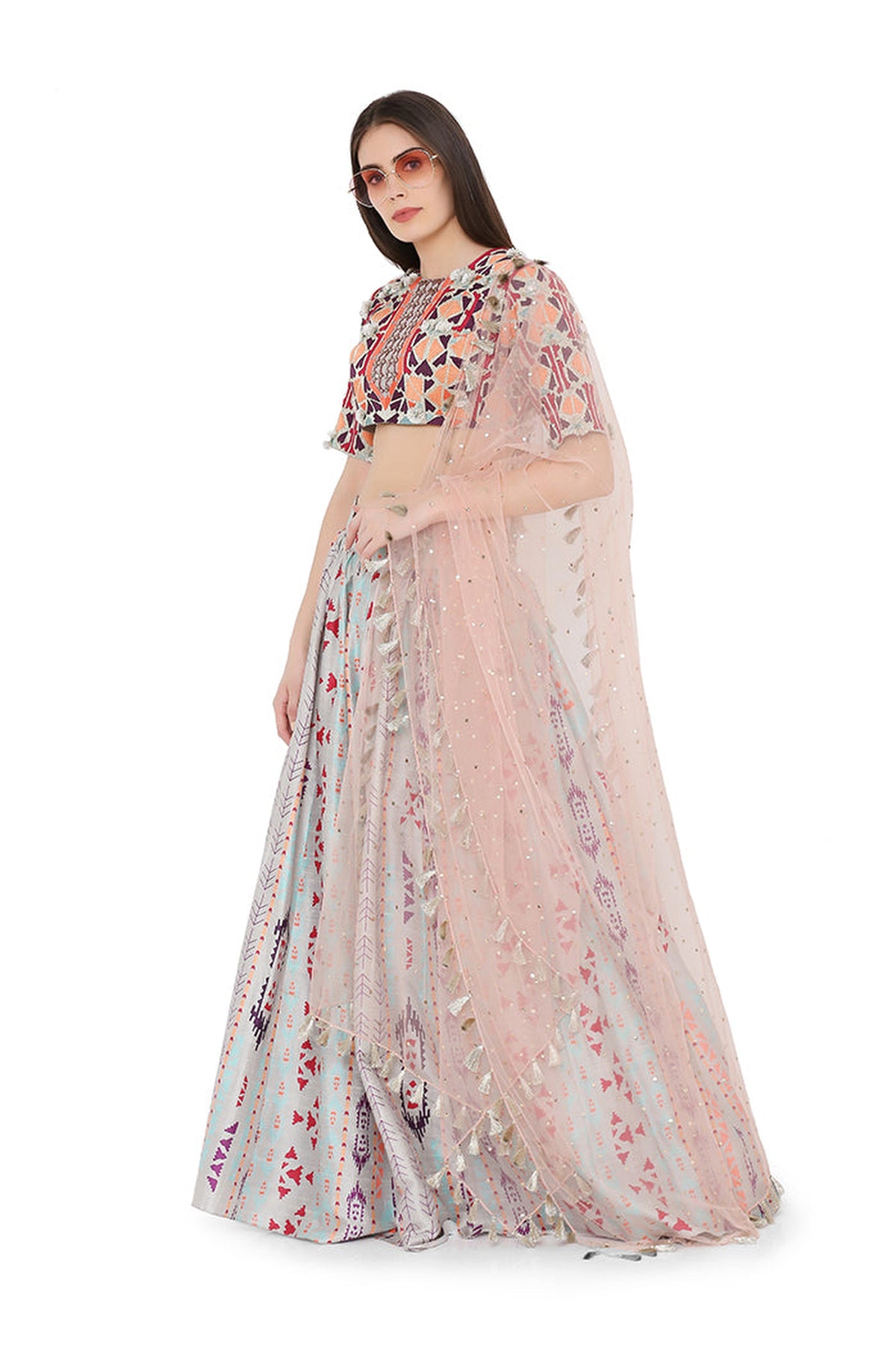 Multi-Color Ikat Lehenga Set PS-LH0027-B