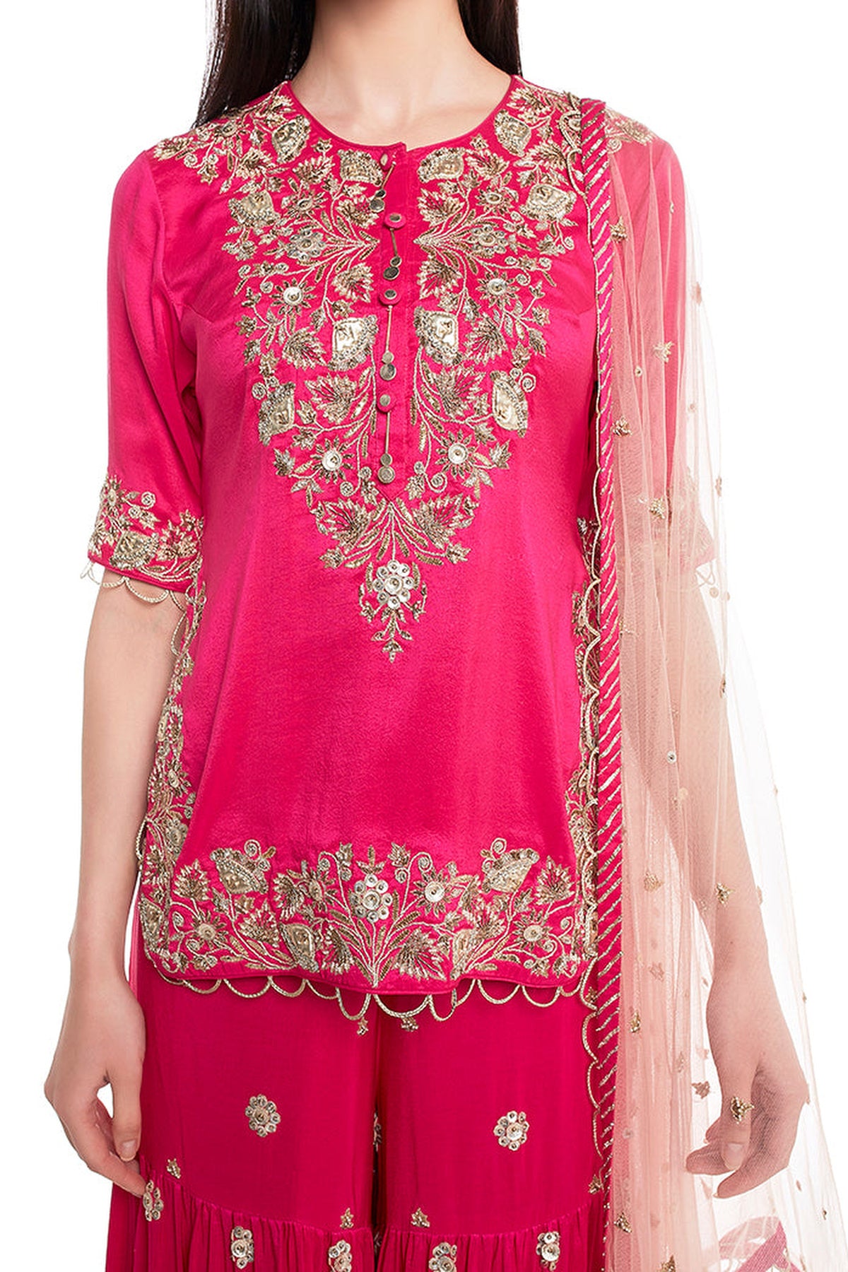 Hot Pink Sharara Set