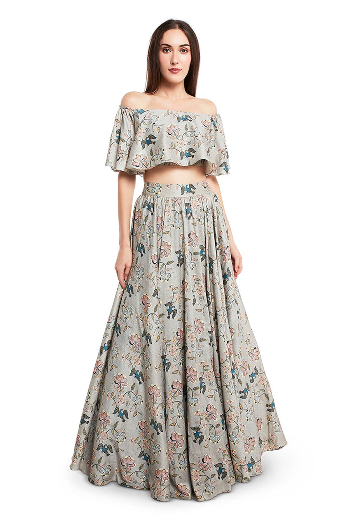 Mint Ruffle Lehenga