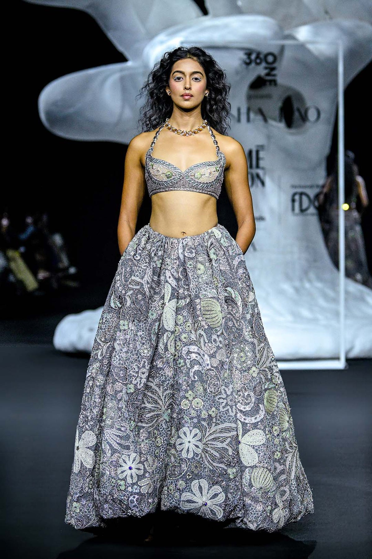 Bhumi pednekar in Interelis - grey mesh lehenga