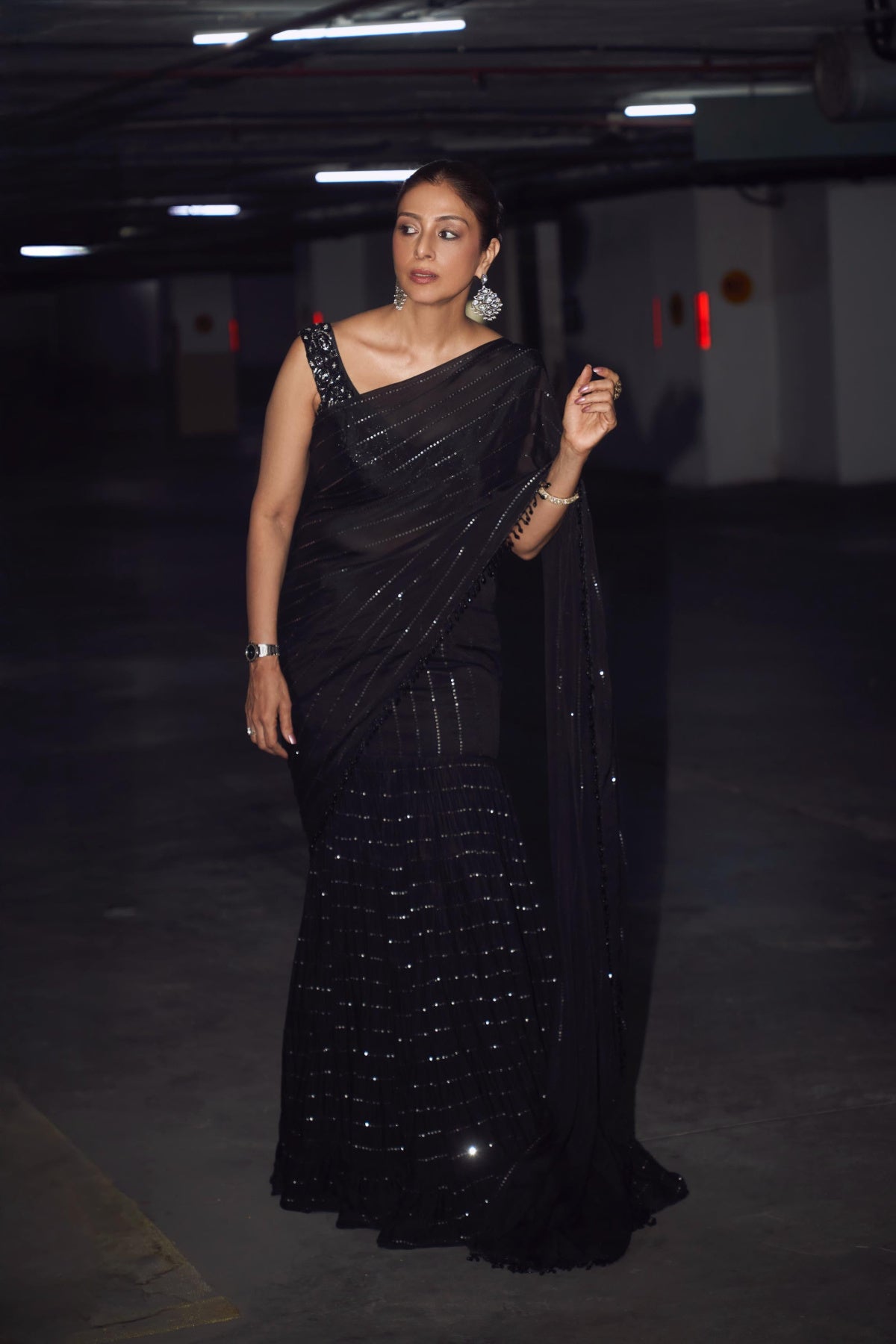 Tabu in Sky Pre Drape Saree