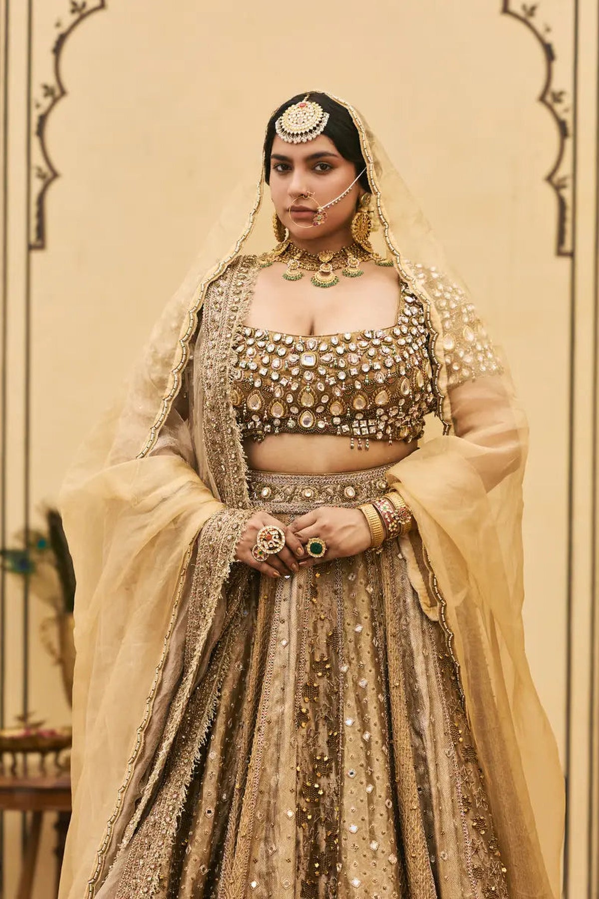 Suvarnarang Tissue Brocade Lehenga Set