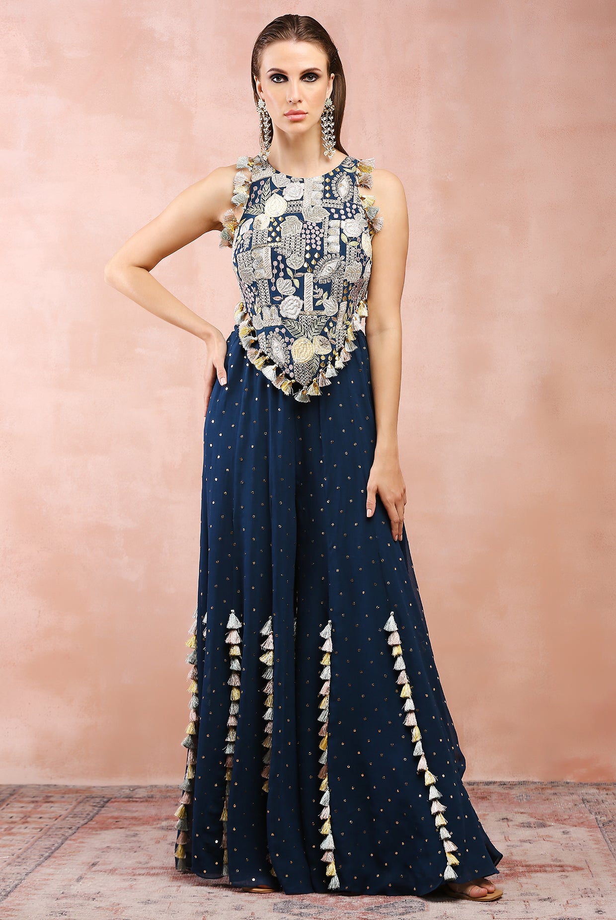 blue sharara dress Royal Blue Sharara Set