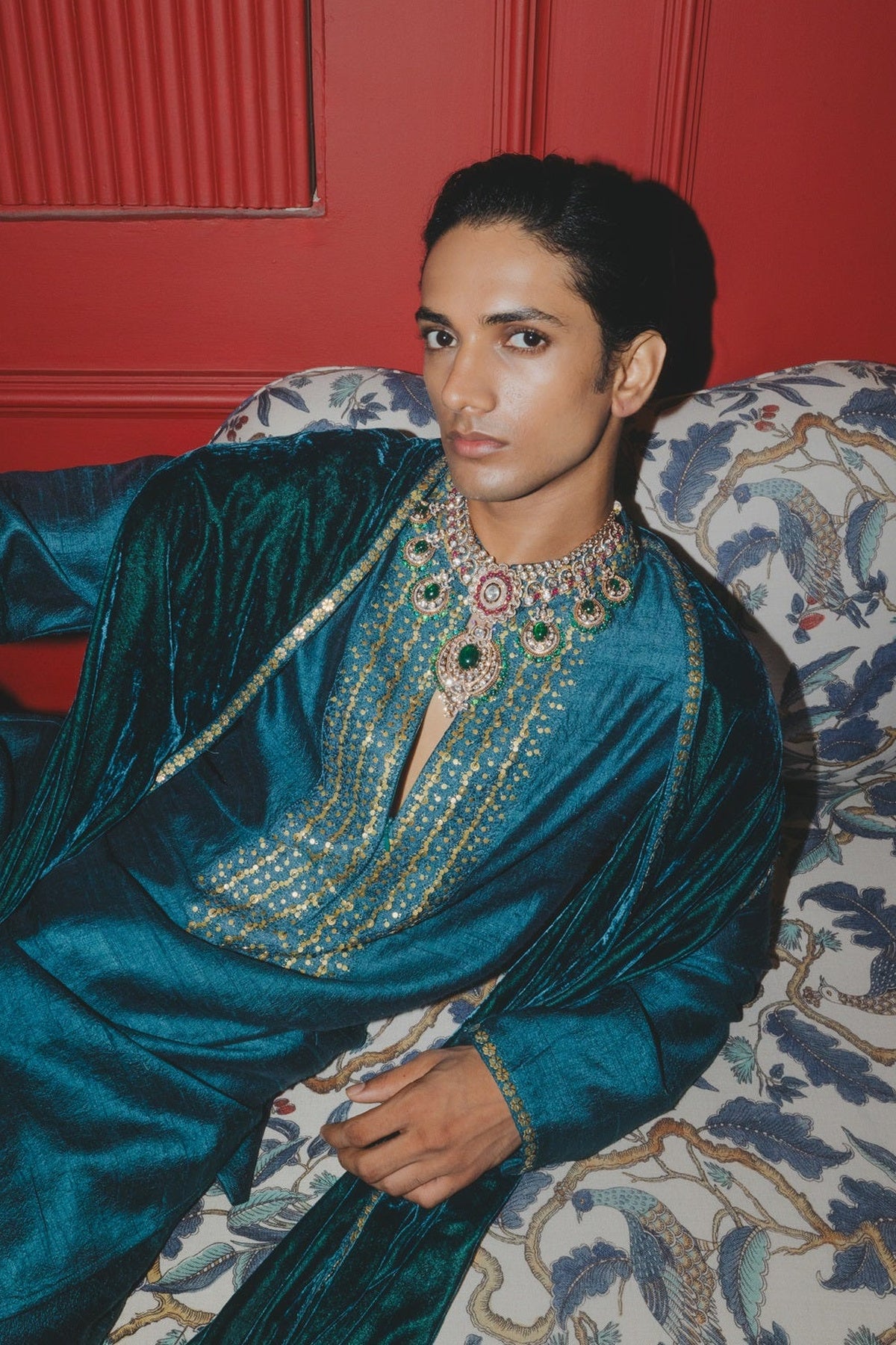 Teal Kurta Dushala Set