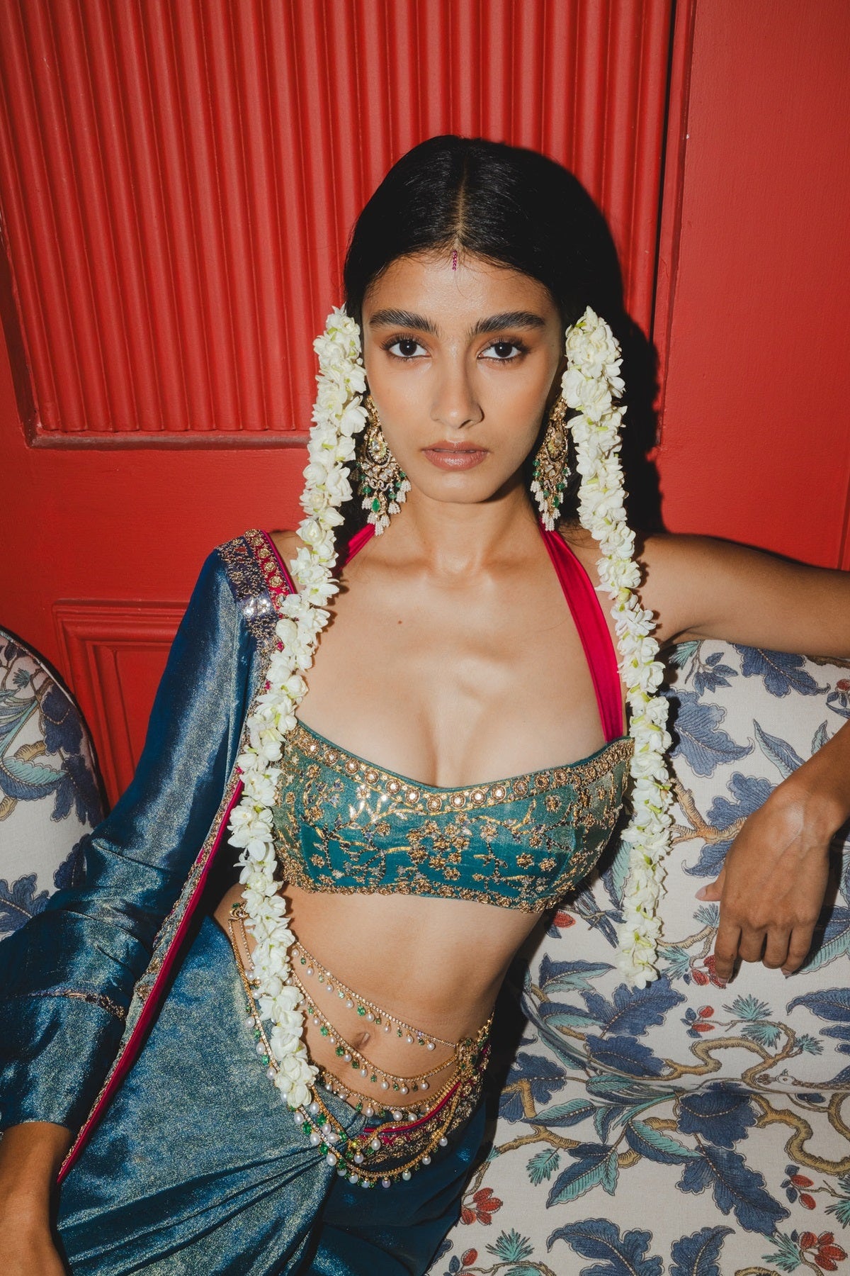 Teal Saree Set