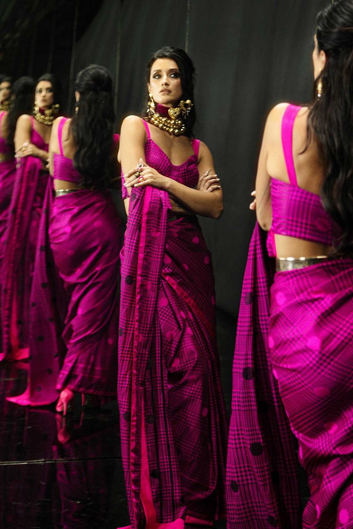 Rani Pink Cher Saree
