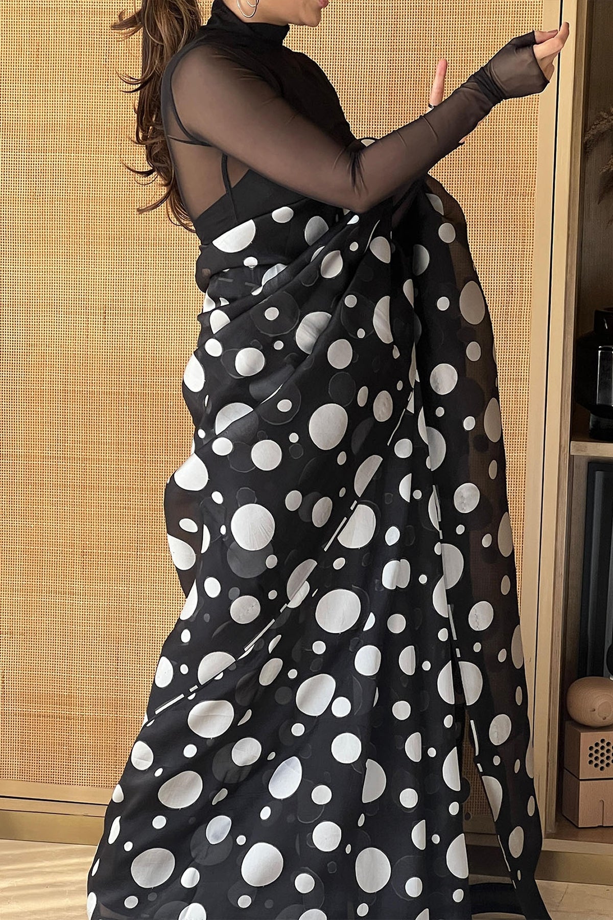 Black Confetti Saree