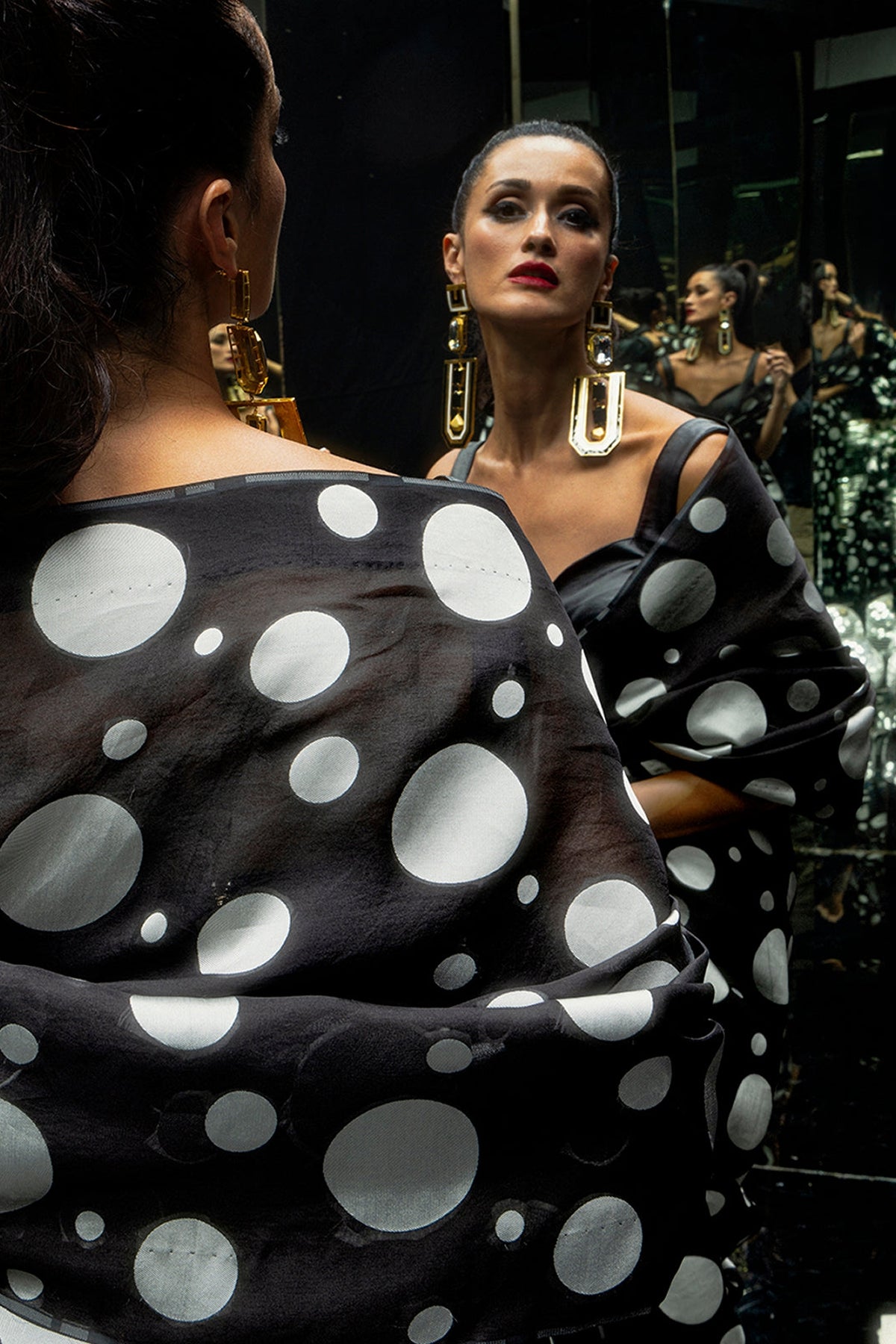 Black Confetti Saree