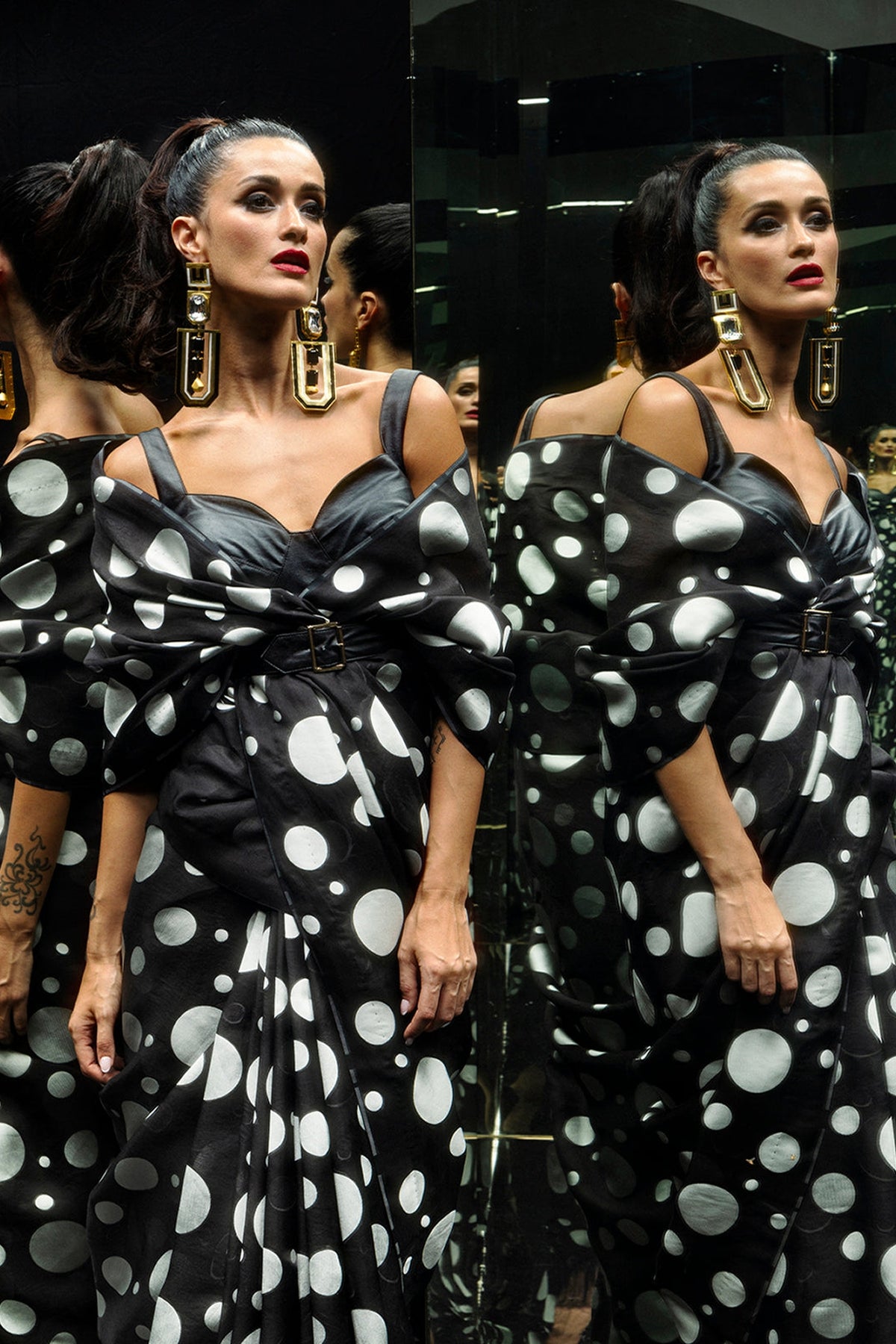 Black Confetti Saree