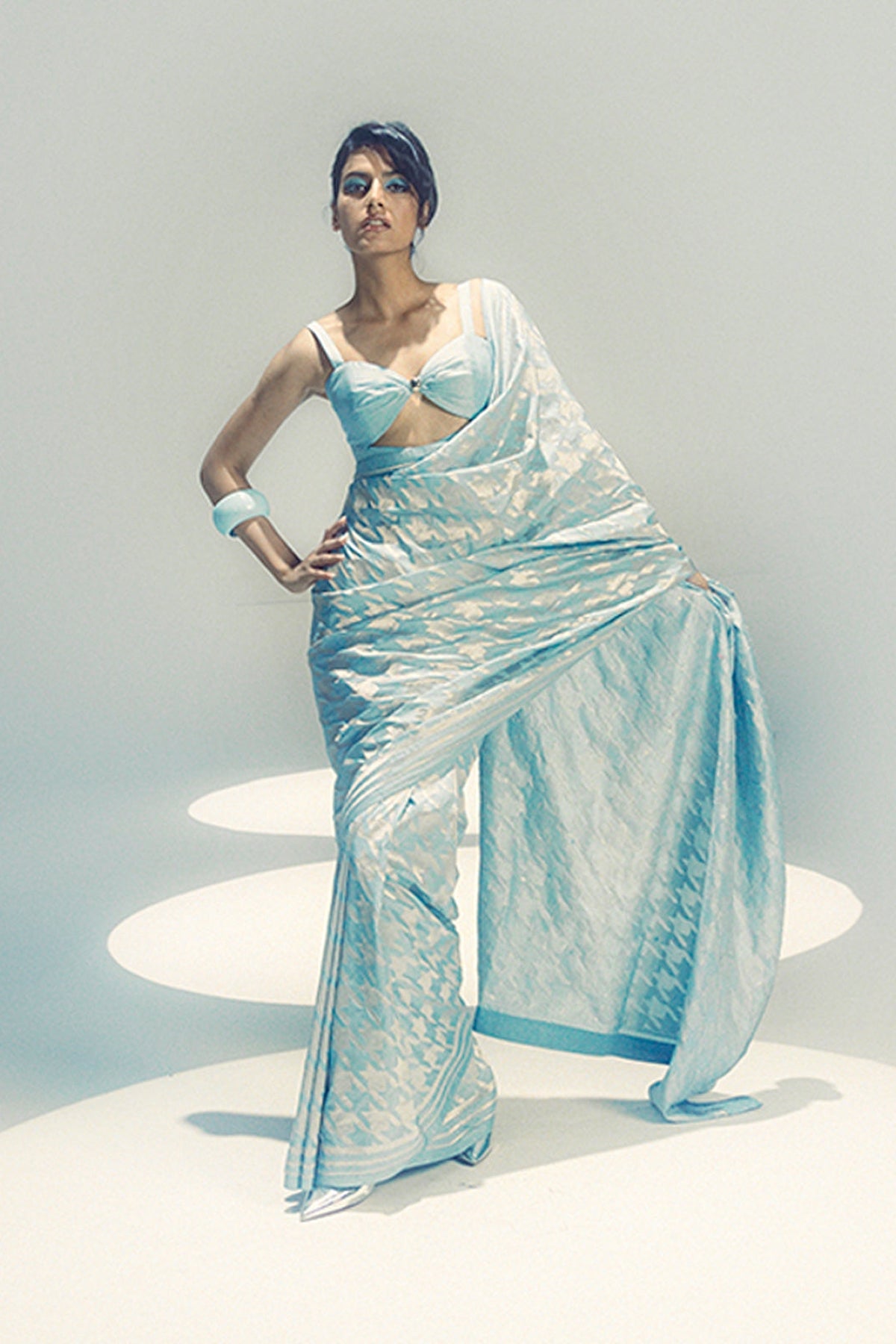 Powder Blue Gerum Saree